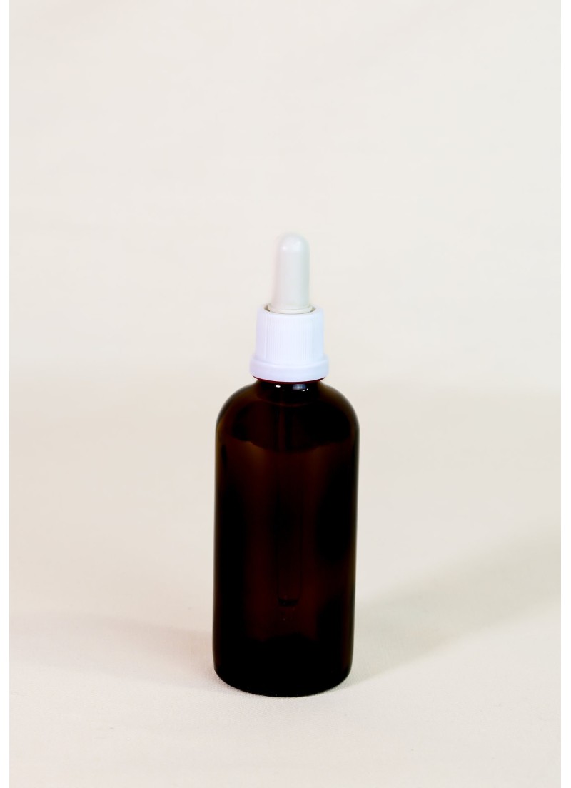 Bouteille pipette ambrée 100 ml vide